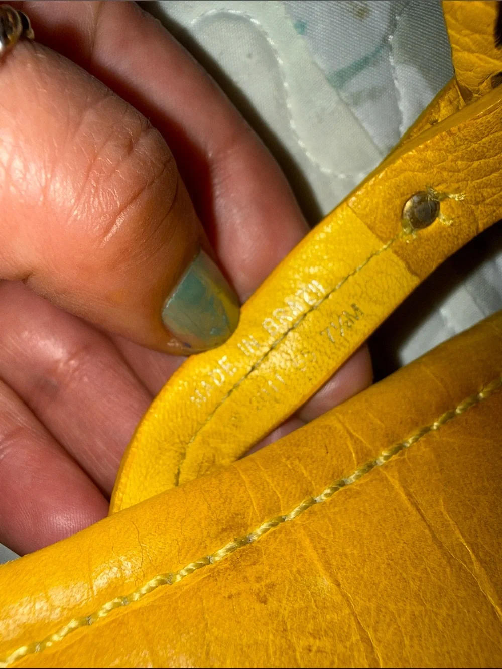 Tory Burch Mustard Yellow Miller Logo Leather Thong Sandals